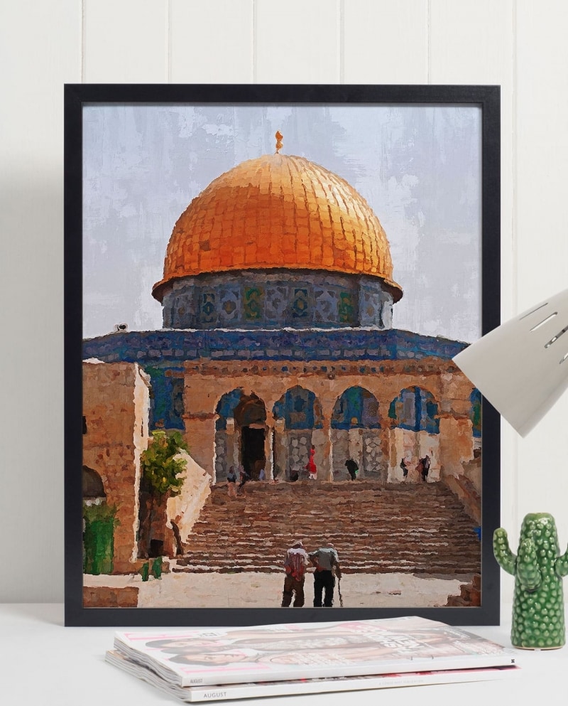 Wall Art Attending Prayer at The Dome of The Rock